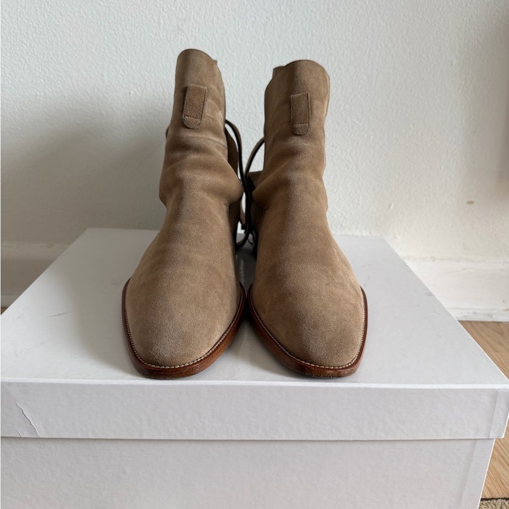SAINT LAURENT Suede Wyatt Jodhpur Boots